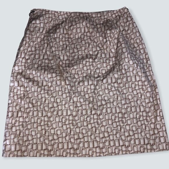 ANN TAYLOR stretch skirt size 6P Brown Tan Knee Length - Picture 5 of 5